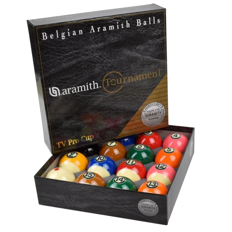 Aramith Tournament TV Pool-Billard-Kugeln Mit Cueball Red Dot, 57,2 Mm, Mit Duramith-Technologie