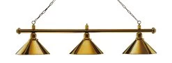 Billardlampe, Messingfarben Mit Drei Messingfarbenen Schirmen, 148 Cm