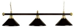 Billardlampe, Schwarz Mit Drei Schwarzen Schirmen, 148 Cm