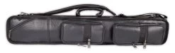 Buffalo Billard-Queuetasche Tournament 4/8, Schwarz, Aus Hochwertigem Kunstleder, Mit Fünf Außentaschen Für Zubehör, Tragegriff Und Schultergurt