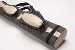 CUEL Billard-Köcher Suede Grey 2/4 Für Pool-Billard-Queues, Aus Kunst-Wildleder, Mit Schultergurt, Tragegriff Und Zwei Seitentaschen Für Billardzubehör