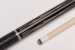 Demon DF1-002 Billard-Queue Für Poolbillard, 2-teilig, Mit Qualitäts-Klebeleder, Vollholz-Oberteil, Leinen-Griffband Inkl. Gewindeschoner