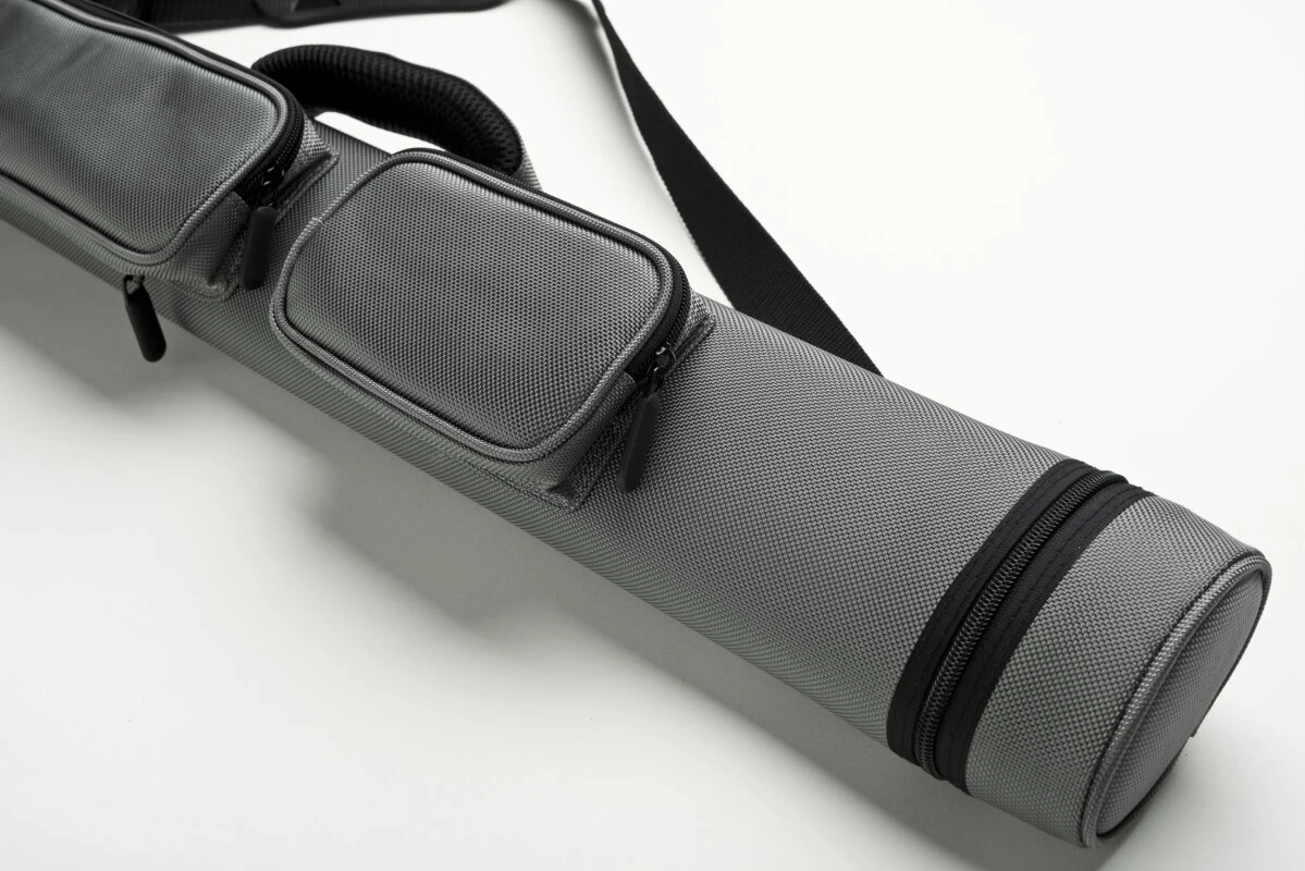 Cuel Billard-Köcher Sport Silber 2/2 Für Pool-Billard-Queues, Mit Schultergurt, Tragegriff Und Zwei Seitentaschen Für Billardzubehör