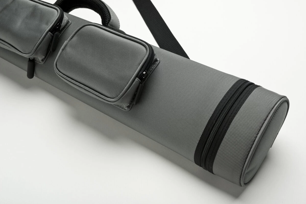 Cuel Billard-Köcher Sport Silber 2/4 Für Pool-Billard-Queues, Mit Schultergurt, Tragegriff Und Zwei Seitentaschen Für Billardzubehör