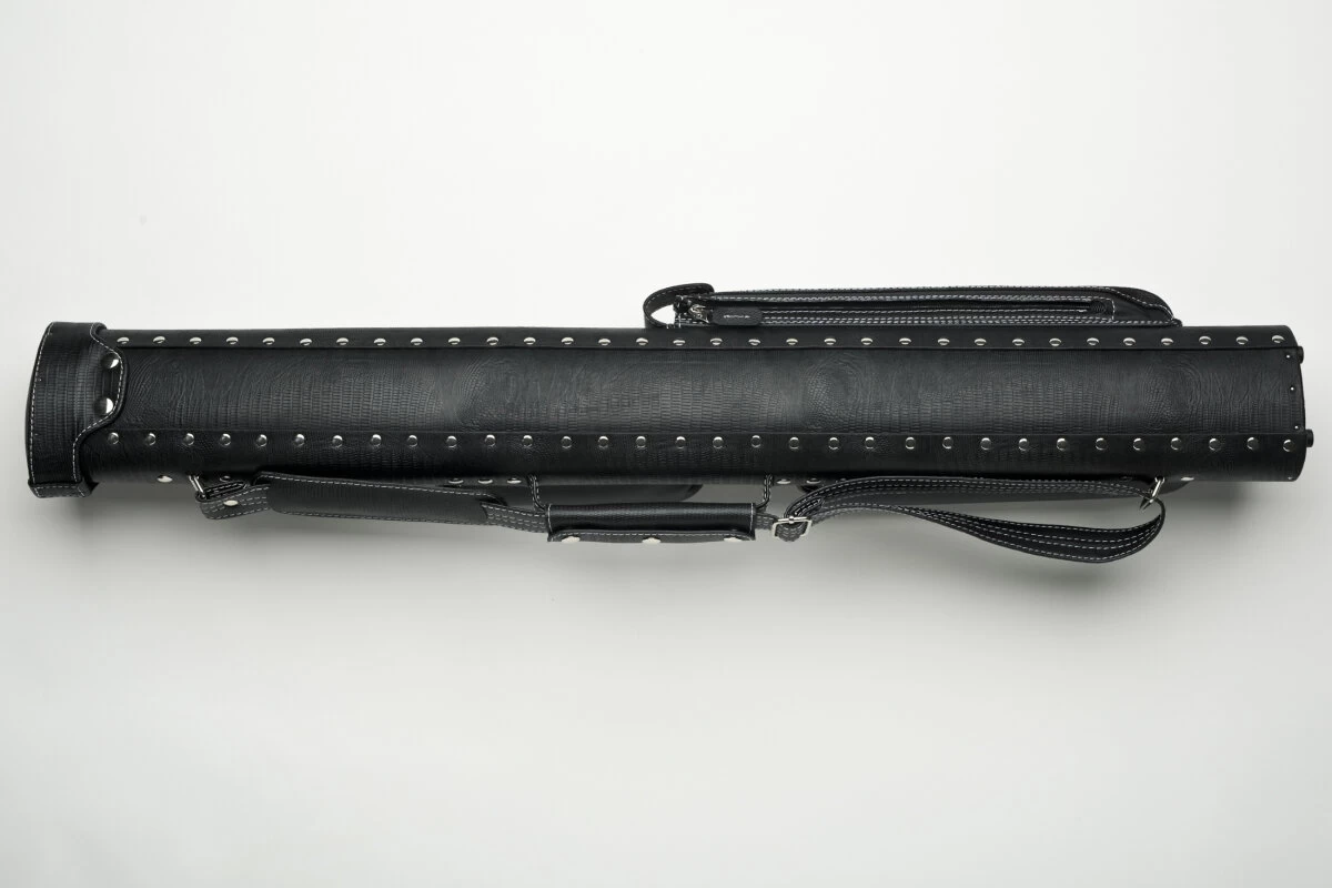 Cuel Billard-Köcher „Hustler Black“ 2/2 Für Pool-Billard-Queues, Schwarz, Aus Feinem Kunstleder, Mit Drei Seitentaschen Für Billardzubehör – Bild 3