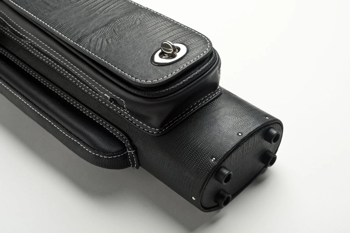 Cuel Billard-Köcher „Hustler Black“ 2/2 Für Pool-Billard-Queues, Schwarz, Aus Feinem Kunstleder, Mit Drei Seitentaschen Für Billardzubehör – Bild 6