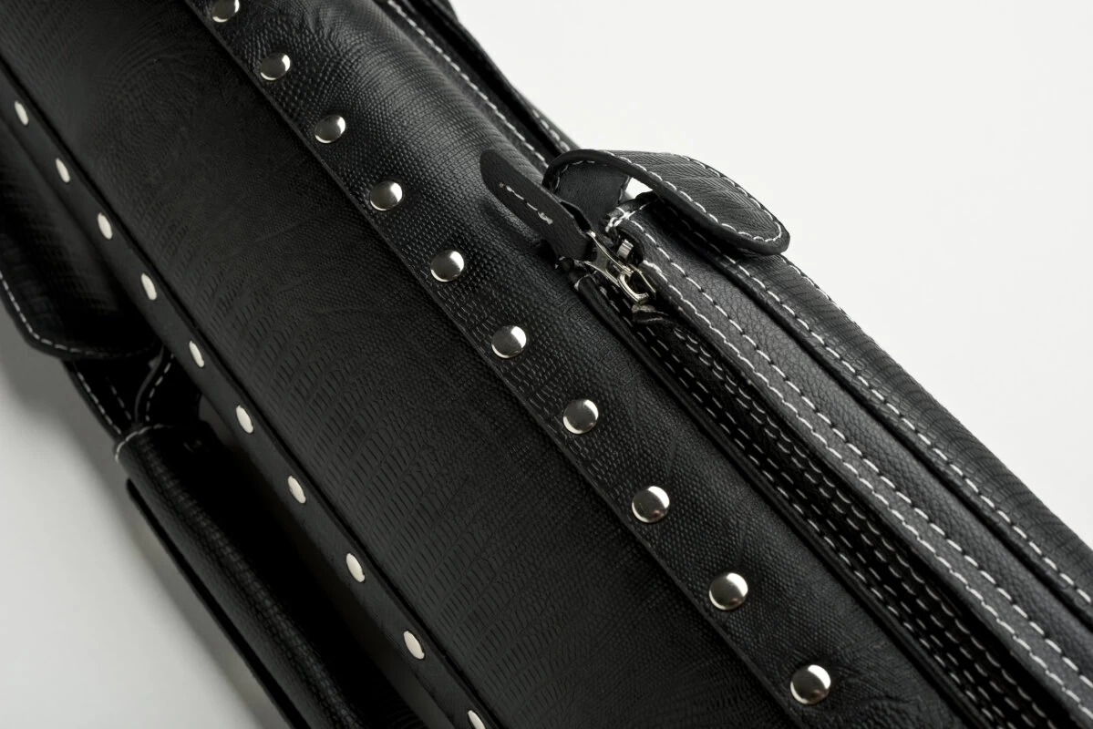 Cuel Billard-Köcher „Hustler Black“ 2/2 Für Pool-Billard-Queues, Schwarz, Aus Feinem Kunstleder, Mit Drei Seitentaschen Für Billardzubehör – Bild 7