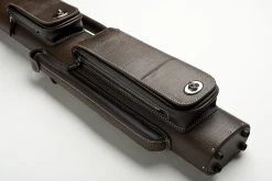 CUEL Billard-Köcher „Hustler Brown“ 2/2 Für Pool-Billard-Queues, Braun, Aus Feinem Kunstleder, Mit Drei Seitentaschen Für Billardzubehör