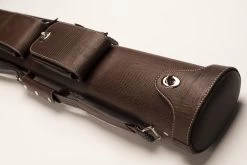CUEL Billard-Köcher „Hustler Brown“ 2/4 Für Pool-Billard-Queues, Braun, Aus Feinem Kunstleder, Mit Drei Seitentaschen Für Billardzubehör