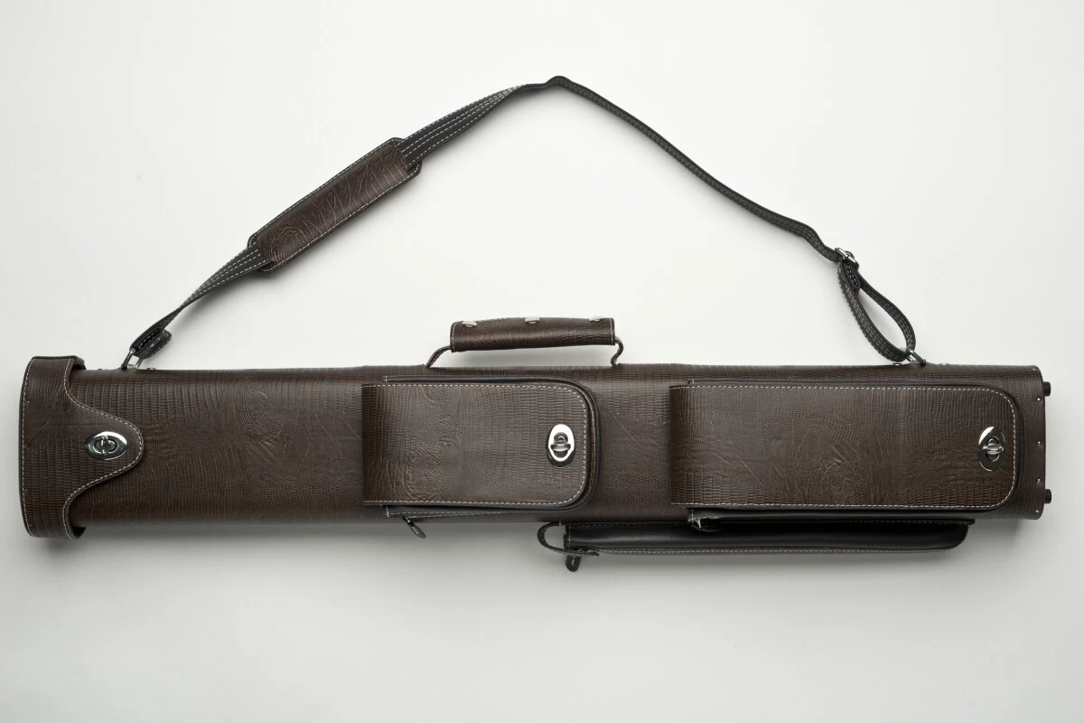 CUEL Billard-Köcher „Hustler Brown“ 3/5 Für Pool-Billard-Queues, Braun, Aus Feinem Kunstleder, Mit Drei Seitentaschen Für Billardzubehör – Bild 2