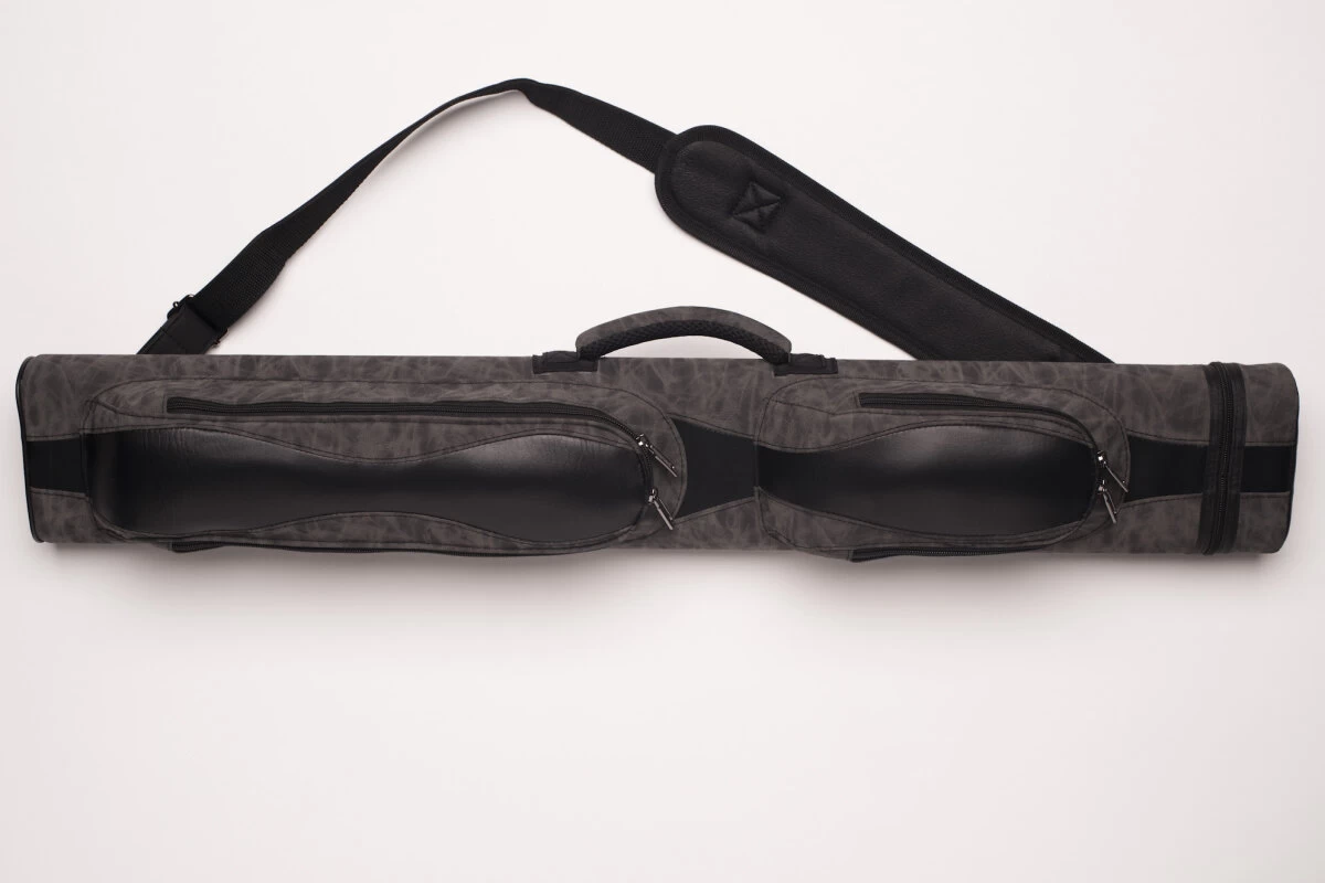 CUEL Billard-Köcher Suede Black 2/4 Für Pool-Billard-Queues, Aus Kunst-Wildleder, Mit Schultergurt, Tragegriff Und Zwei Seitentaschen Für Billardzubehör – Bild 2