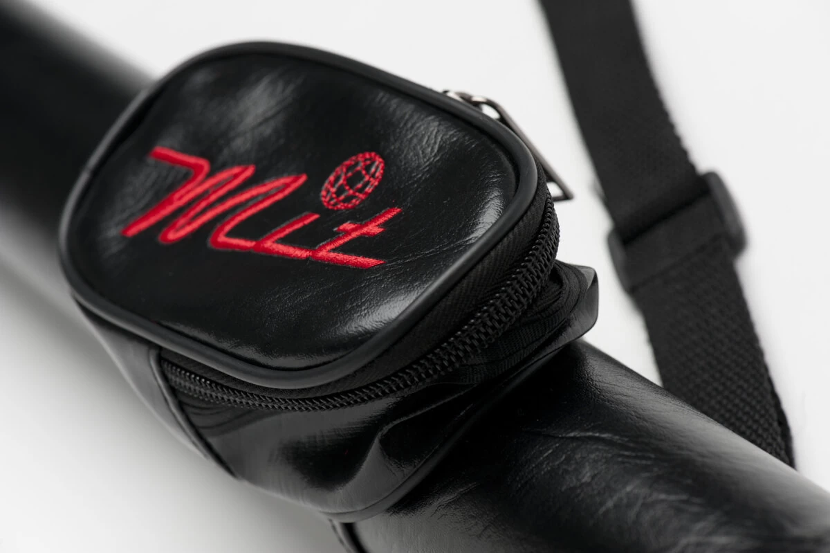 MIT Billard-Köcher Schwarz Rund Für Pool-Billard-Queues, Mit 1/1-Teilung, Aus Kunstleder, Mit Schultergurt Und Praktischer Seitentasche Für Billardzubehör – Bild 3