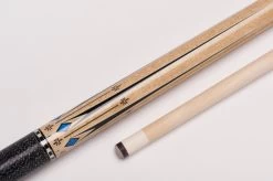 MIT MF1-019 Pool-Billard-Queue, 2-teilig, Mit Klebeleder, Vollholz-Oberteil, Leinen-Griffband, Inkl. Gewindeschoner