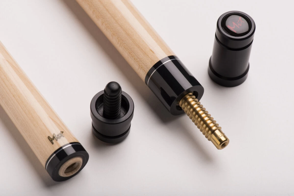 MIT MY4-001 "Sneaky Pete" Pool-Billard-Queue, 2-teilig, Mit Einlegearbeiten Und Klebeleder, Vollholz-Oberteil Und Lackiertem Griff Inkl. Gewindeschoner – Bild 3