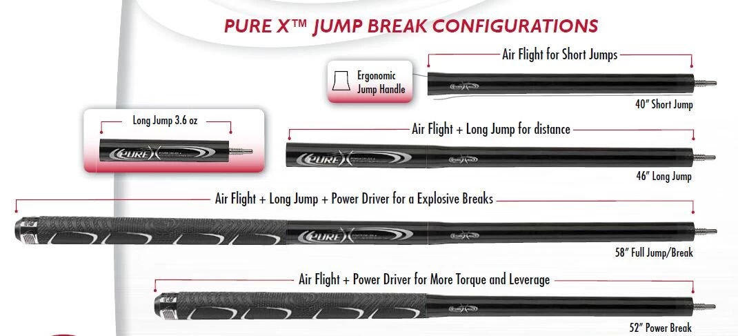Players Pure-X HXT-P2 Break-Jump-Queue In Weiß Mit Multizone-Sportgriffband, XLG Tip Und Carbon Fiber Impact System – Bild 4